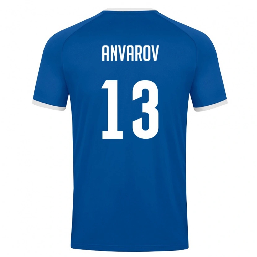 DanxenメンズウズベキスタンMirjamol Anvarov#13ロイヤルブルー 白ホームシャツ26-28ジャージーユニフォーム