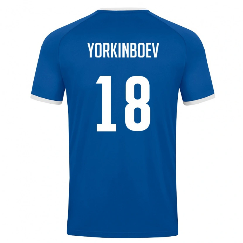 DanxenメンズウズベキスタンShokhzhakhon Yorkinboev#18ロイヤルブルー 白ホームシャツ26-28ジャージーユニフォーム