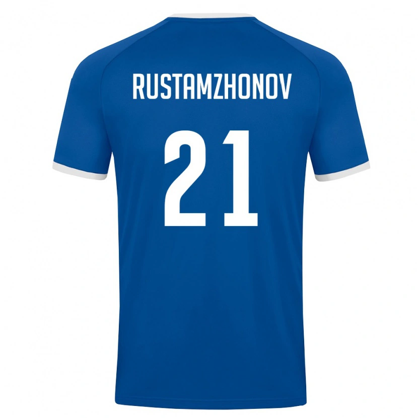 DanxenメンズウズベキスタンNematullo Rustamzhonov#21ロイヤルブルー 白ホームシャツ26-28ジャージーユニフォーム