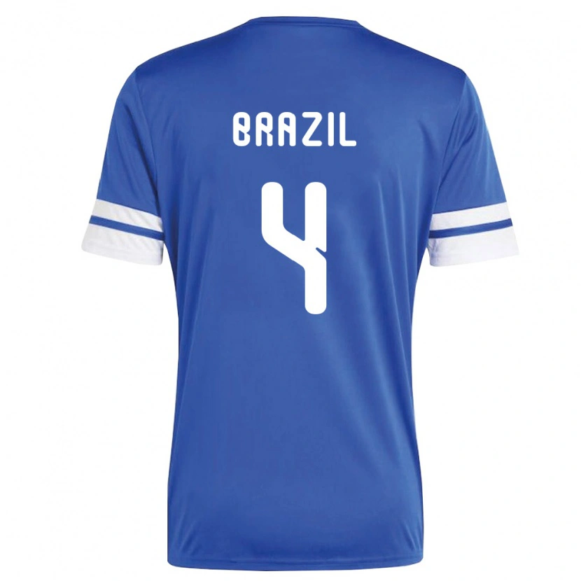 Danxenメンズキュラソー島Keano Brazil#4紺 白ホームシャツ26-28ジャージーユニフォーム