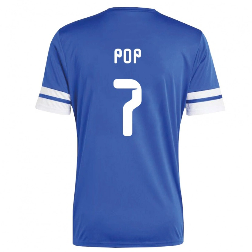 Danxenメンズキュラソー島Cristian Pop#7紺 白ホームシャツ26-28ジャージーユニフォーム