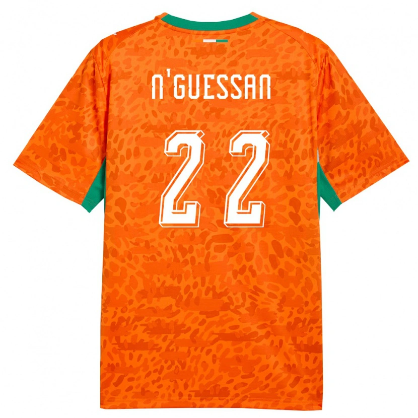 DanxenメンズコートジボワールYohan N'guessan#22オレンジ 緑 白ホームシャツ26-28ジャージーユニフォーム