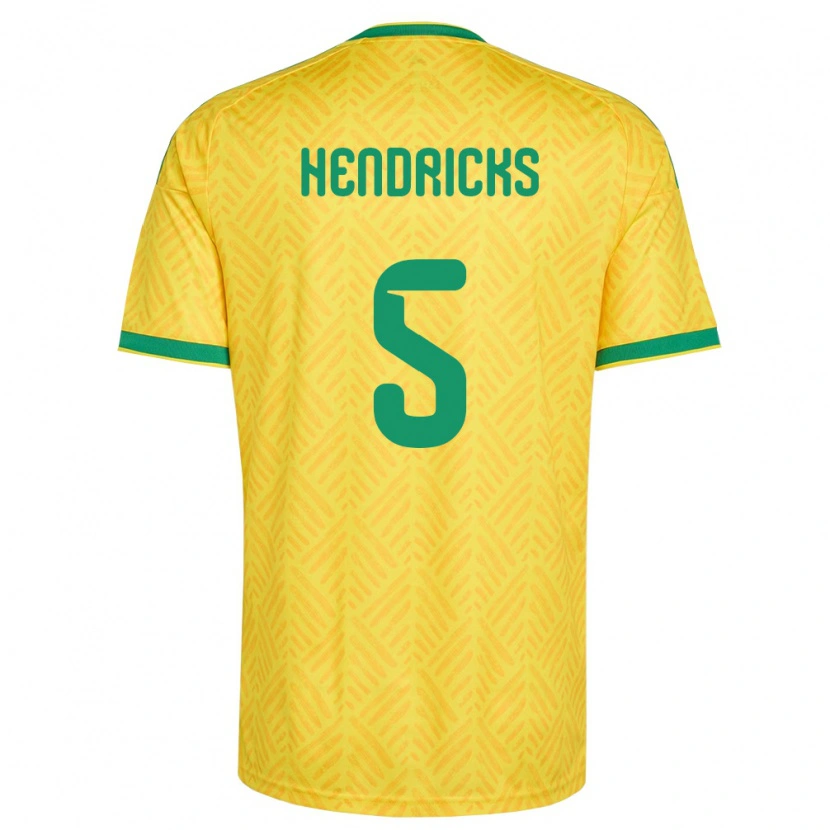 Danxenメンズ南アフリカLuke Hendricks#5黄 緑ホームシャツ26-28ジャージーユニフォーム