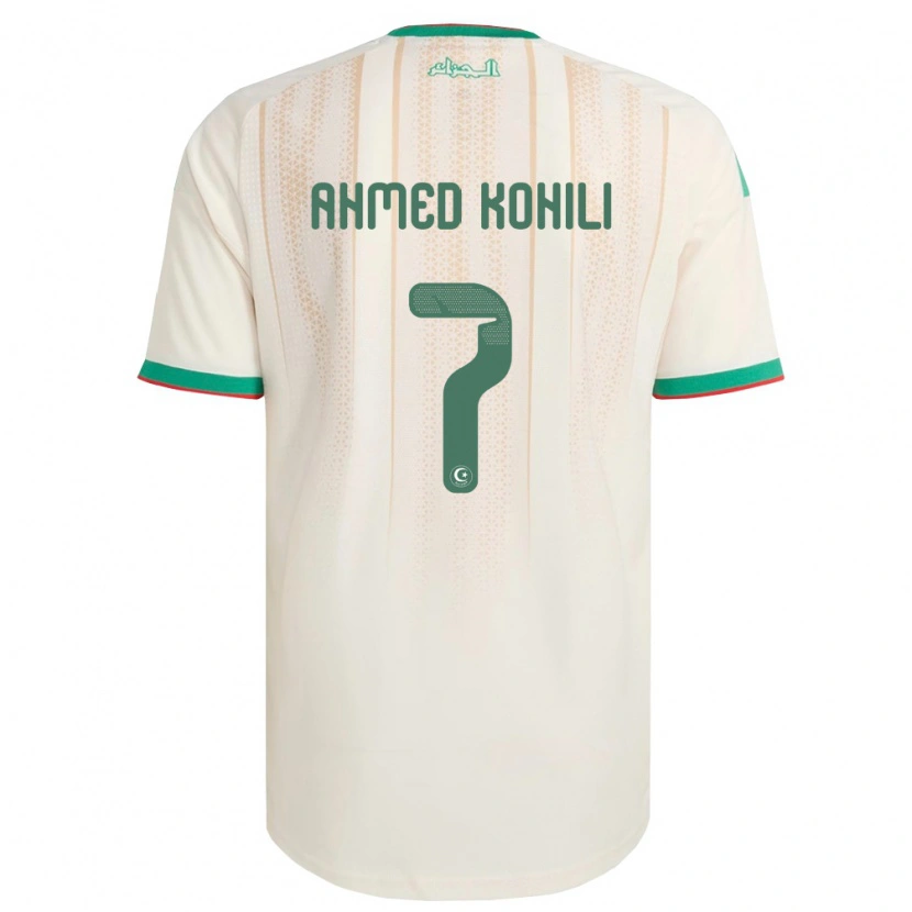 DanxenメンズアルジェリアBen Ahmed Kohili#7オフホワイト 緑 赤ホームシャツ26-28ジャージーユニフォーム