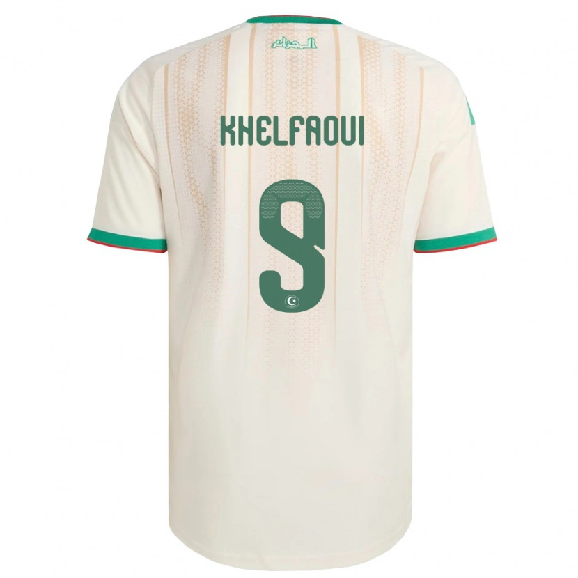 DanxenメンズアルジェリアOuadjih Khelfaoui#9オフホワイト 緑 赤ホームシャツ26-28ジャージーユニフォーム