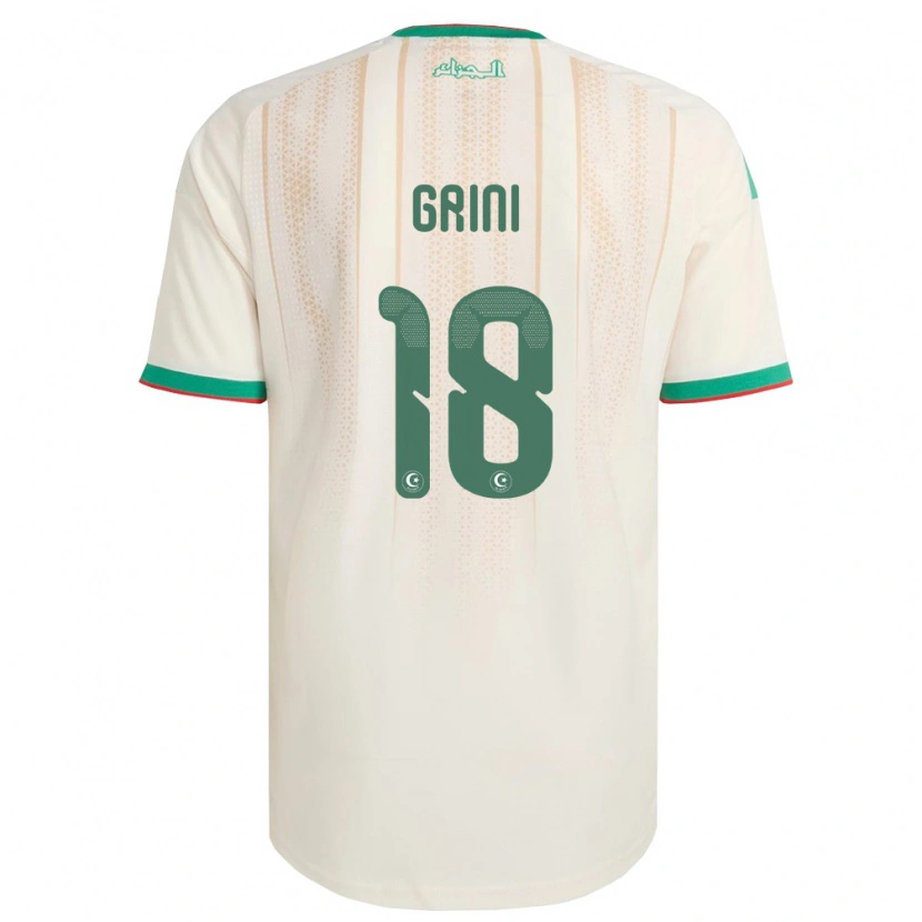DanxenメンズアルジェリアIlyes Grini#18オフホワイト 緑 赤ホームシャツ26-28ジャージーユニフォーム