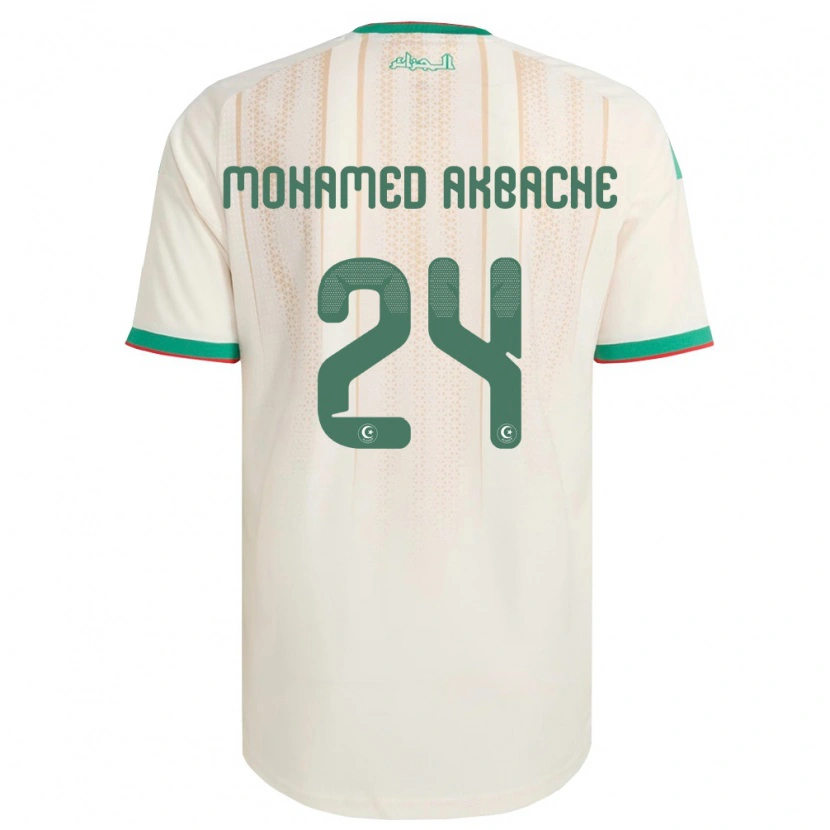 DanxenメンズアルジェリアTahar Mohamed Akbache#24オフホワイト 緑 赤ホームシャツ26-28ジャージーユニフォーム