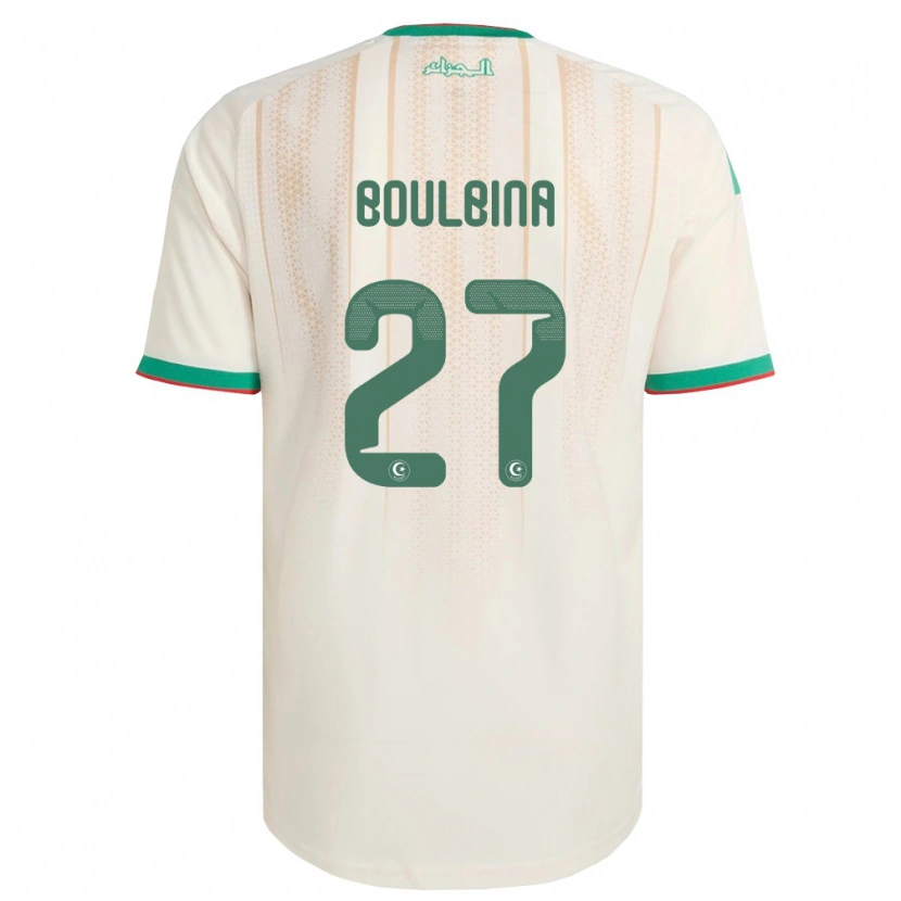 DanxenメンズアルジェリアAdil Boulbina#27オフホワイト 緑 赤ホームシャツ26-28ジャージーユニフォーム