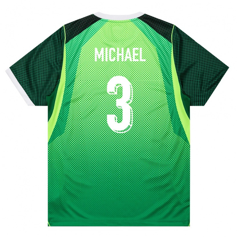DanxenメンズナイジェリアEmmanuel Michael#3緑 白ホームシャツ26-28ジャージーユニフォーム