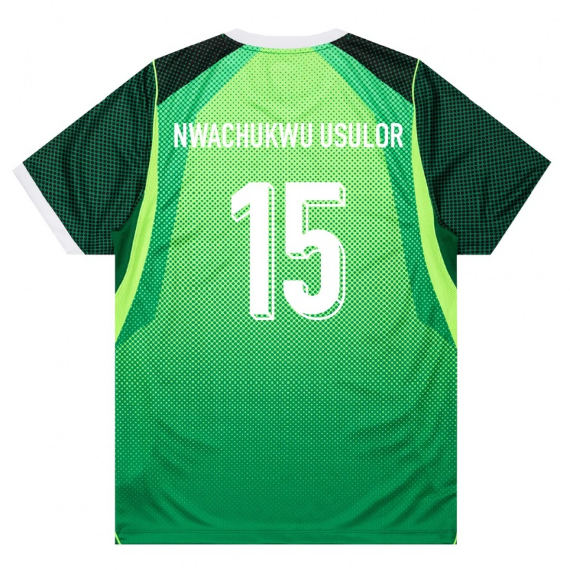 DanxenメンズナイジェリアIsrael Nwachukwu Usulor#15緑 白ホームシャツ26-28ジャージーユニフォーム