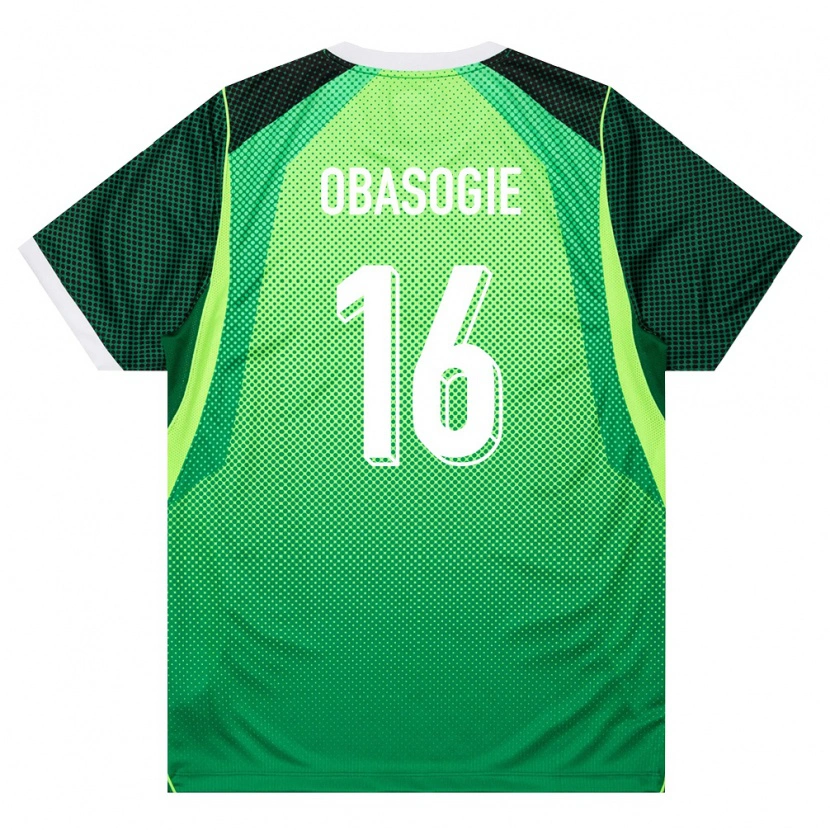 DanxenメンズナイジェリアAmas Obasogie#16緑 白ホームシャツ26-28ジャージーユニフォーム