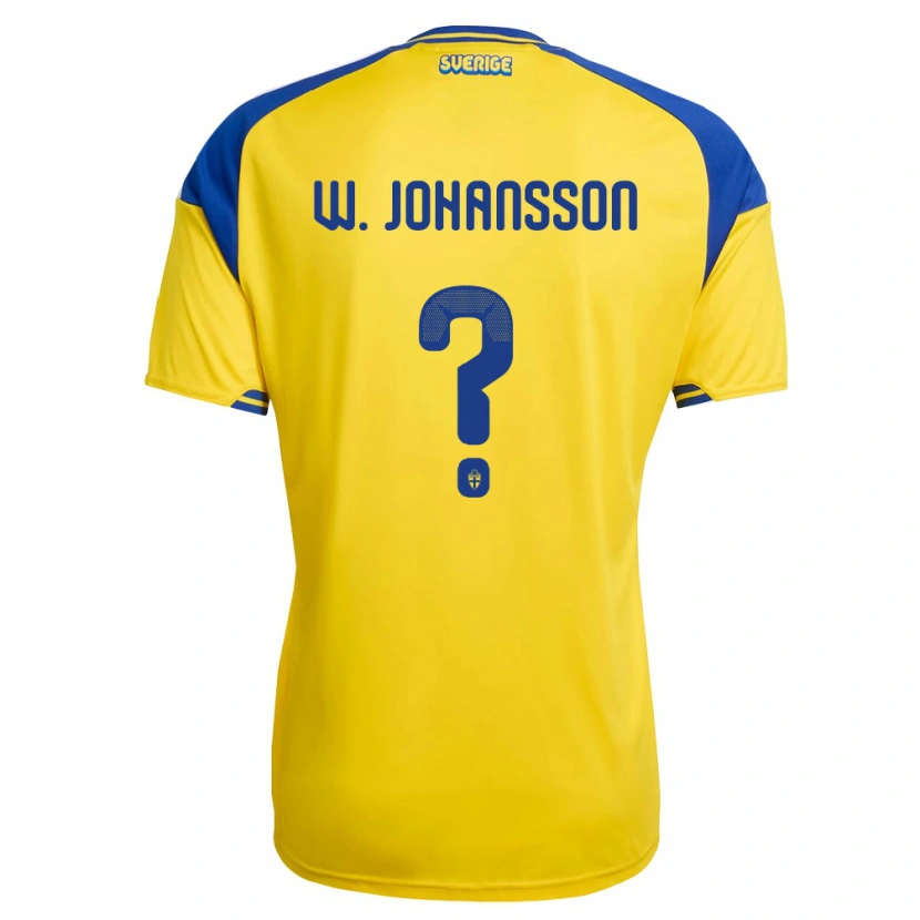 DanxenメンズスウェーデンWilliam Johansson#0黄 青 白ホームシャツ26-28ジャージーユニフォーム