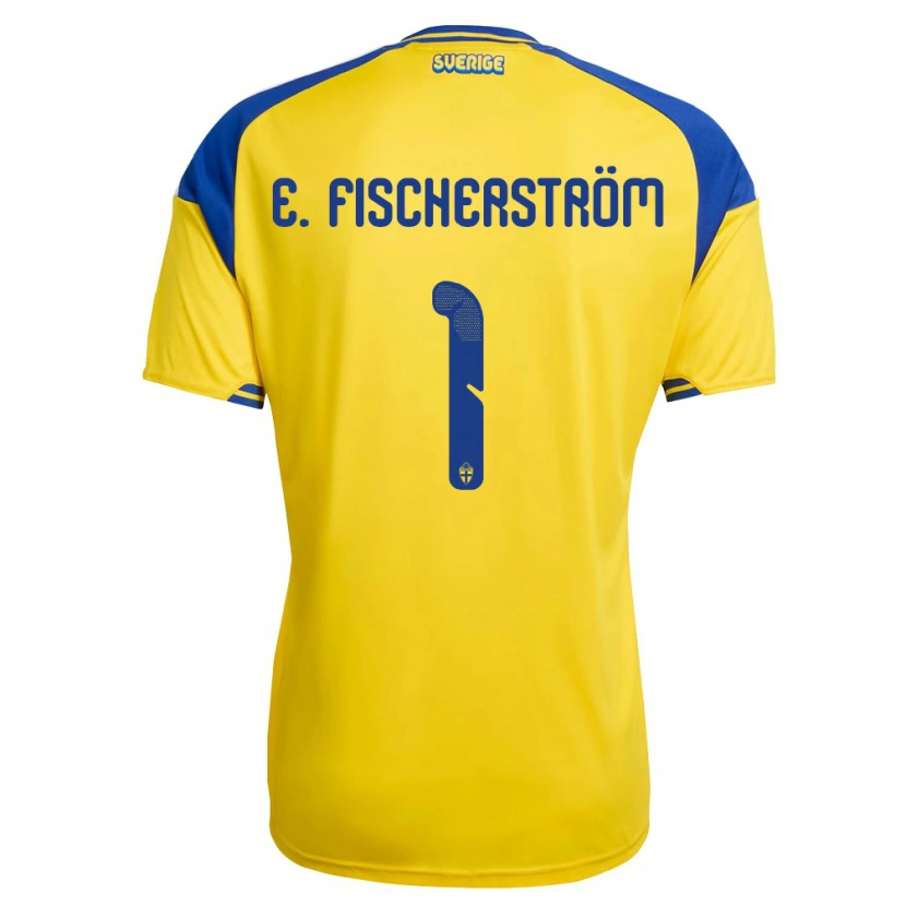 DanxenメンズスウェーデンElton Fischerström Opancar#1黄 青 白ホームシャツ26-28ジャージーユニフォーム