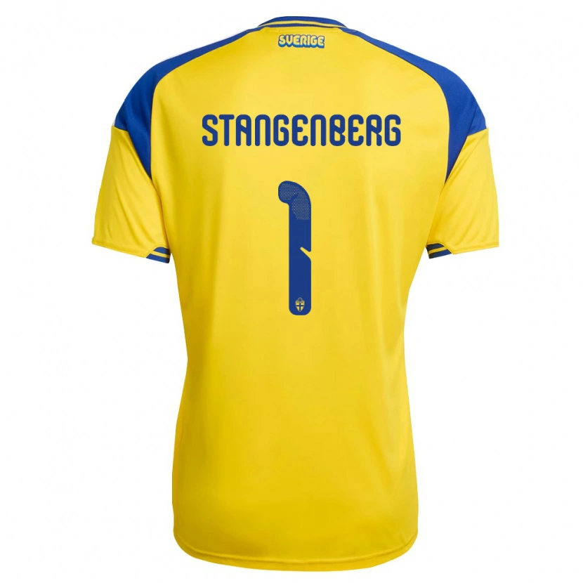 DanxenメンズスウェーデンSvante Stangenberg#1黄 青 白ホームシャツ26-28ジャージーユニフォーム