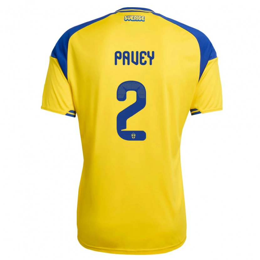 DanxenメンズスウェーデンCharlie Pavey#2黄 青 白ホームシャツ26-28ジャージーユニフォーム