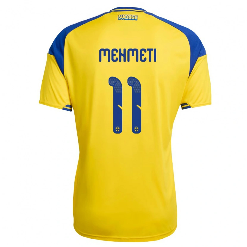 DanxenメンズスウェーデンDion Mehmeti#11黄 青 白ホームシャツ26-28ジャージーユニフォーム