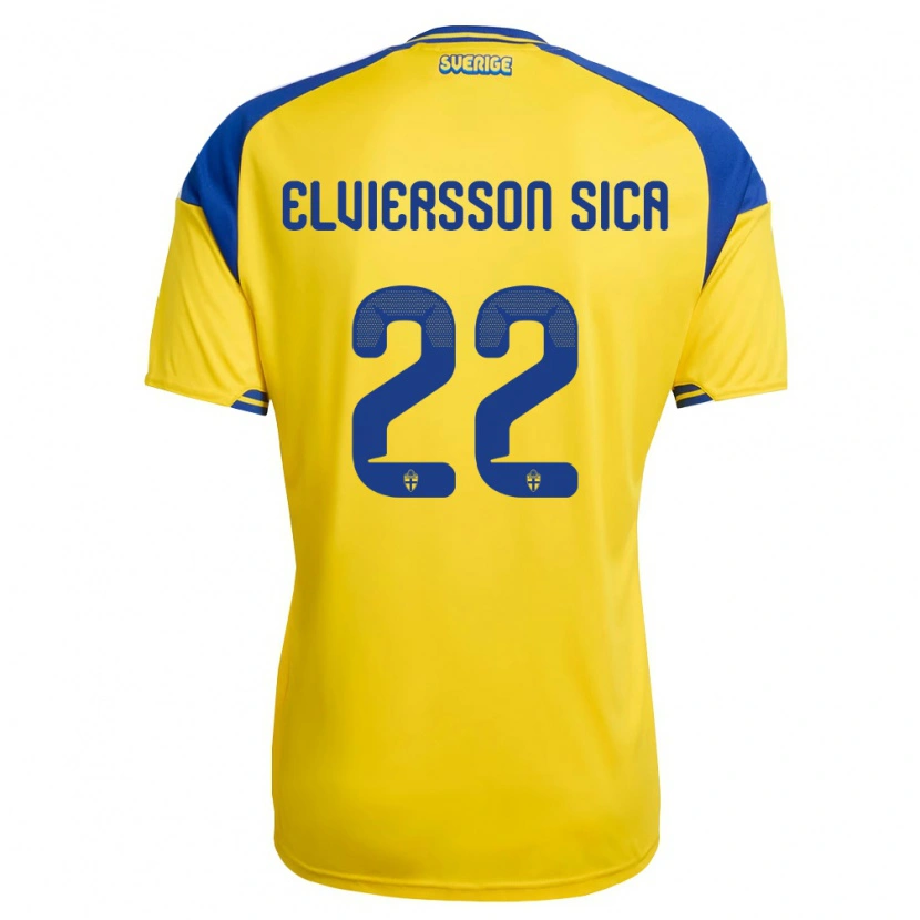 DanxenメンズスウェーデンMatheo Elviersson Sica#22黄 青 白ホームシャツ26-28ジャージーユニフォーム
