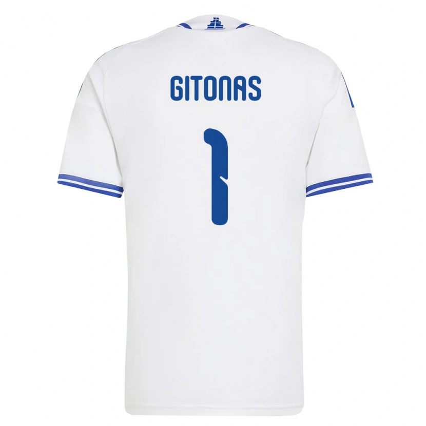 DanxenメンズギリシャChristos Gitonas#1白 青ホームシャツ26-28ジャージーユニフォーム