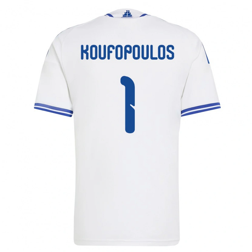DanxenメンズギリシャVasilios Koufopoulos#1白 青ホームシャツ26-28ジャージーユニフォーム