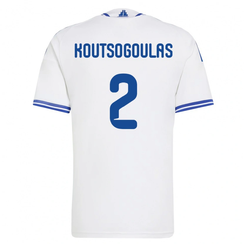 DanxenメンズギリシャAthanasios Koutsogoulas#2白 青ホームシャツ26-28ジャージーユニフォーム