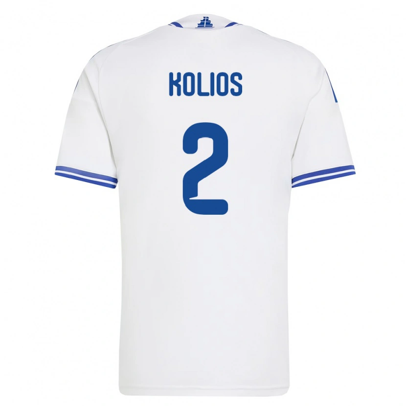 DanxenメンズギリシャAngelos Kolios#2白 青ホームシャツ26-28ジャージーユニフォーム