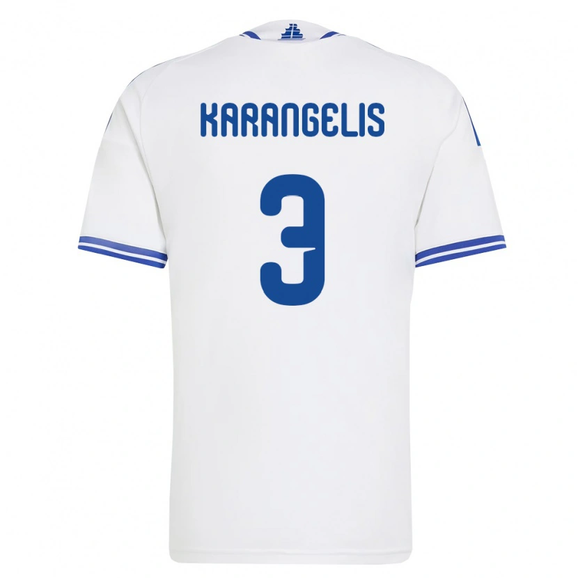 DanxenメンズギリシャKonstantinos Karangelis#3白 青ホームシャツ26-28ジャージーユニフォーム