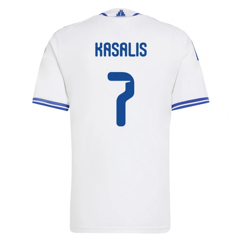 DanxenメンズギリシャChristos Kasalis#7白 青ホームシャツ26-28ジャージーユニフォーム