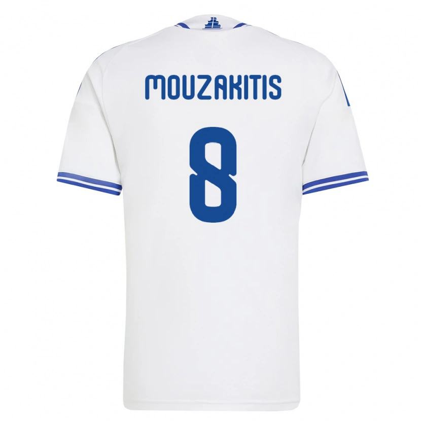 DanxenメンズギリシャChristos Mouzakitis#8白 青ホームシャツ26-28ジャージーユニフォーム