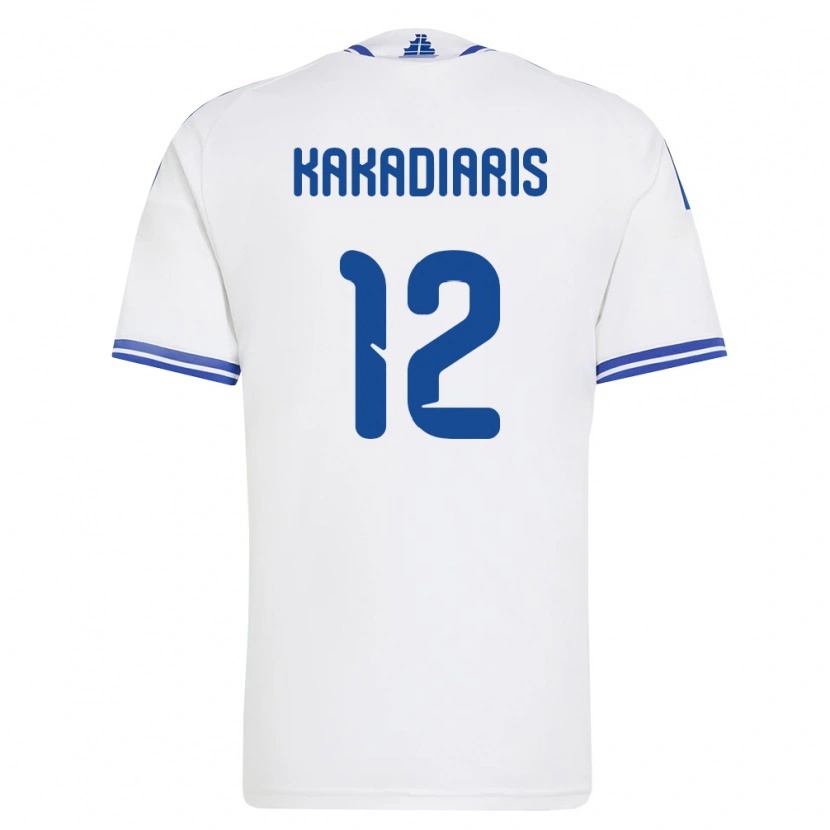 Danxenメンズギリシャテオフィロス・カカディアリス#12白 青ホームシャツ26-28ジャージーユニフォーム