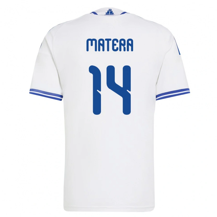 DanxenメンズギリシャMarios Matera#14白 青ホームシャツ26-28ジャージーユニフォーム
