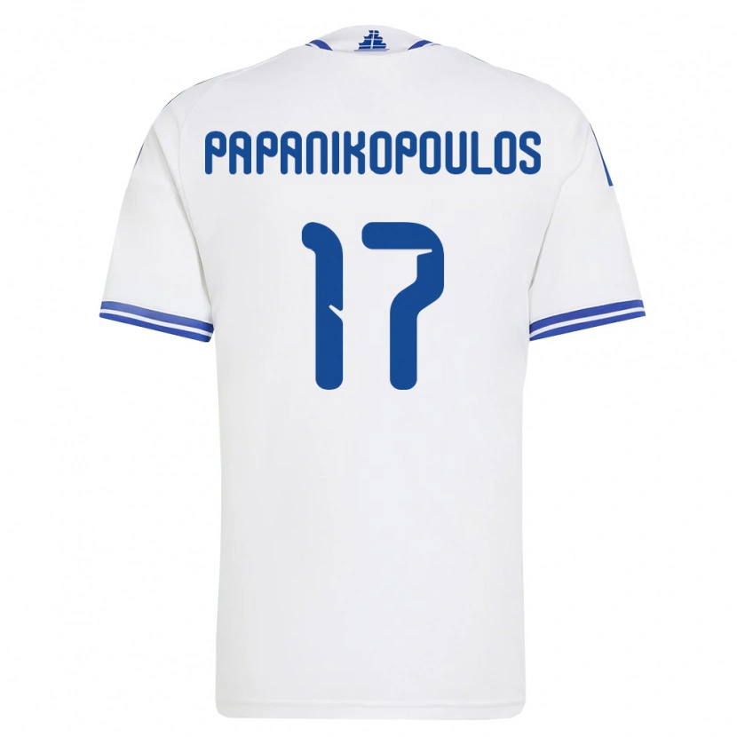 DanxenメンズギリシャAthanasios Papanikopoulos#17白 青ホームシャツ26-28ジャージーユニフォーム
