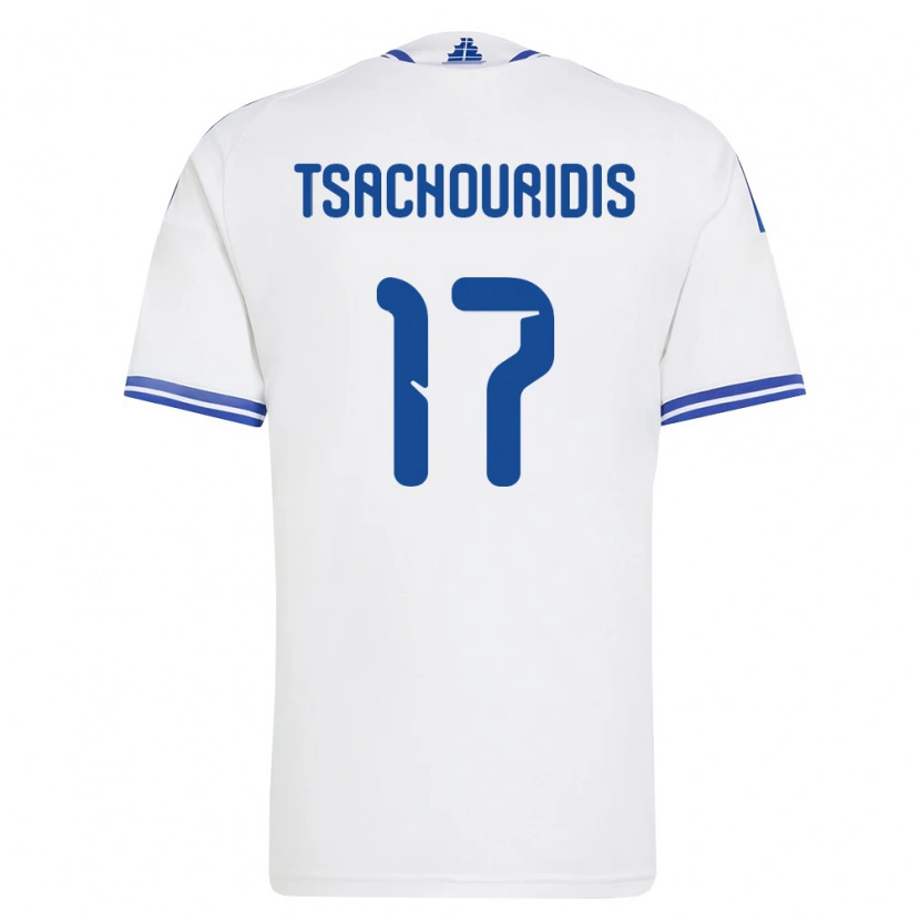DanxenメンズギリシャOrestis Tsachouridis#17白 青ホームシャツ26-28ジャージーユニフォーム
