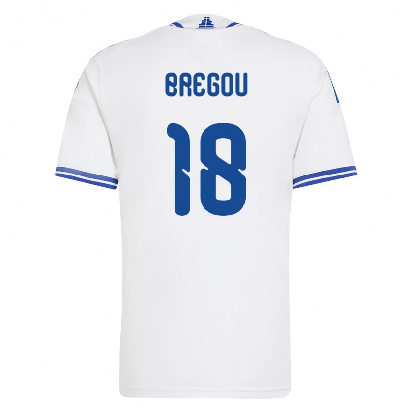 DanxenメンズギリシャAdriano Bregou#18白 青ホームシャツ26-28ジャージーユニフォーム