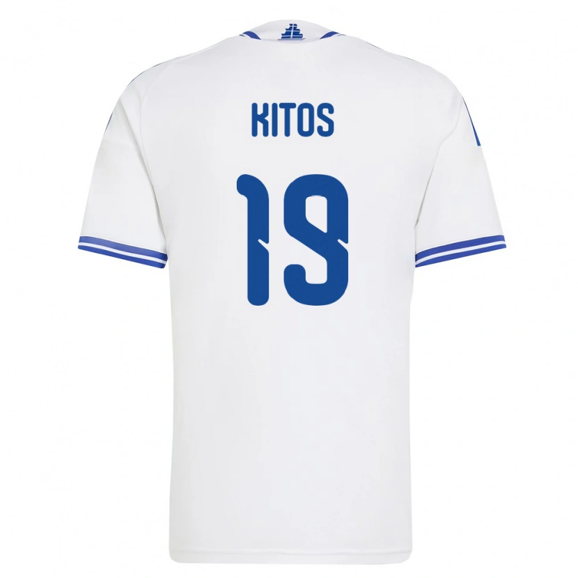 DanxenメンズギリシャAnastasios Kitos#19白 青ホームシャツ26-28ジャージーユニフォーム