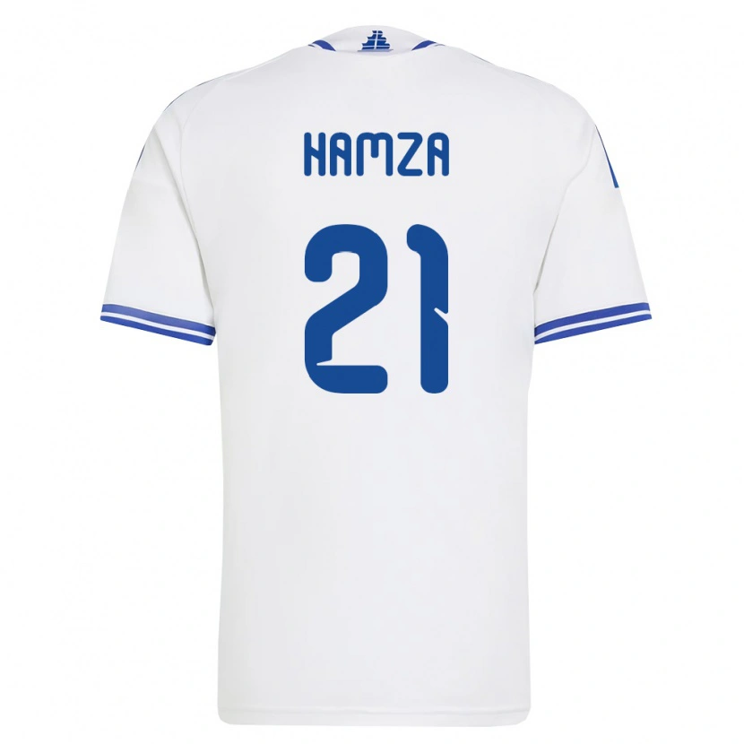 Danxenメンズギリシャエリック・ハムザ#21白 青ホームシャツ26-28ジャージーユニフォーム