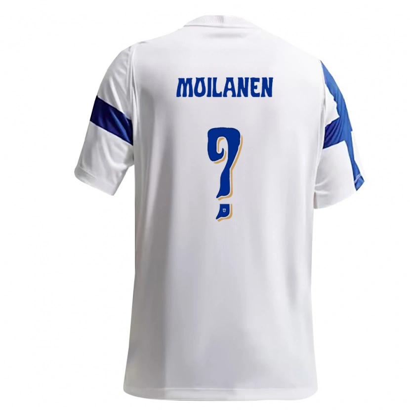 DanxenメンズフィンランドMatias Moilanen#0白 青ホームシャツ26-28ジャージーユニフォーム