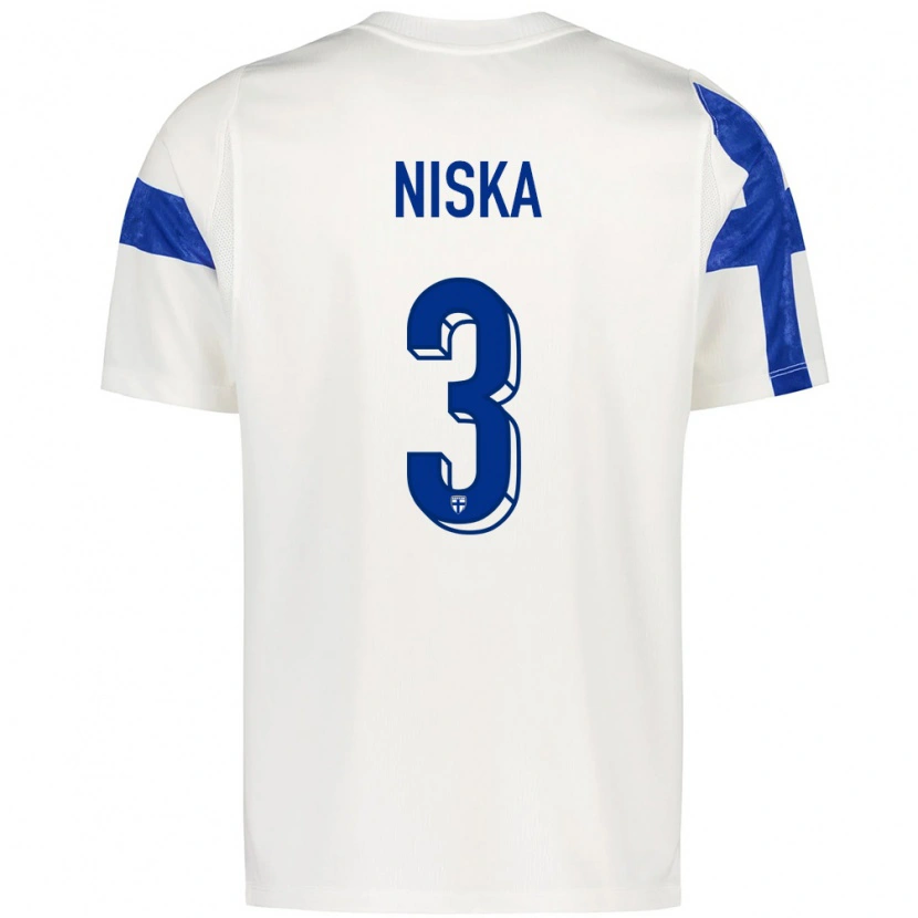 DanxenメンズフィンランドJussi Niska#3白 青ホームシャツ26-28ジャージーユニフォーム