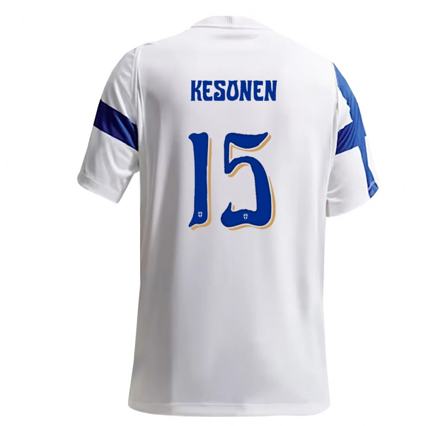DanxenメンズフィンランドDaniel Kesonen#15白 青ホームシャツ26-28ジャージーユニフォーム