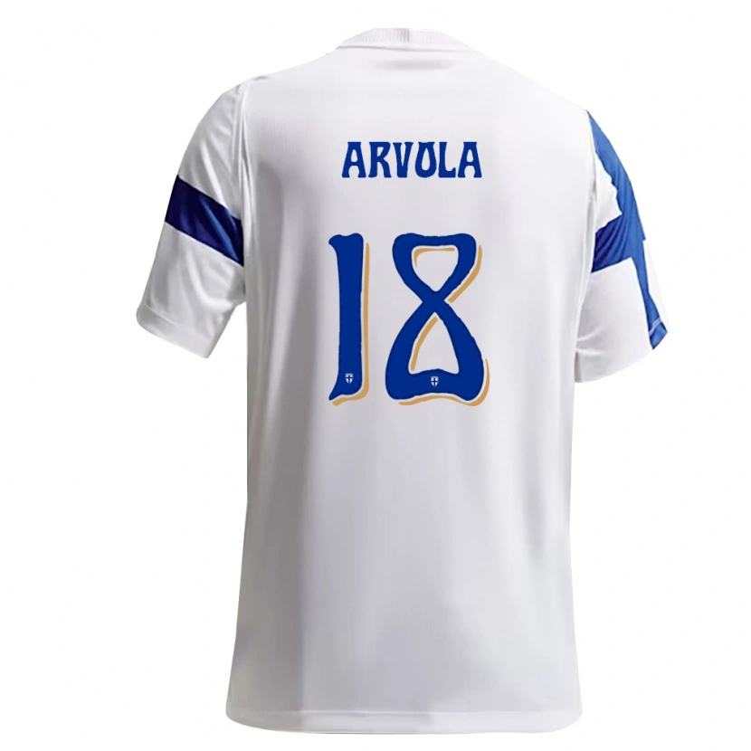 DanxenメンズフィンランドIlari Arvola#18白 青ホームシャツ26-28ジャージーユニフォーム