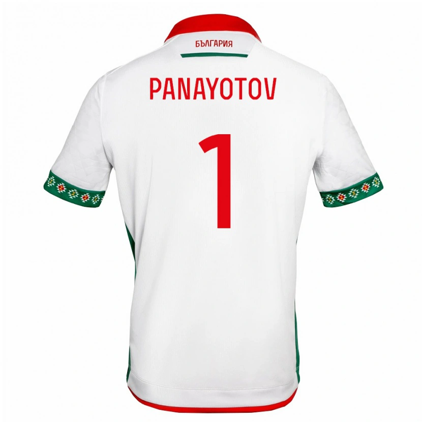 DanxenメンズブルガリアAleksandar Panayotov#1白 緑 赤ホームシャツ26-28ジャージーユニフォーム
