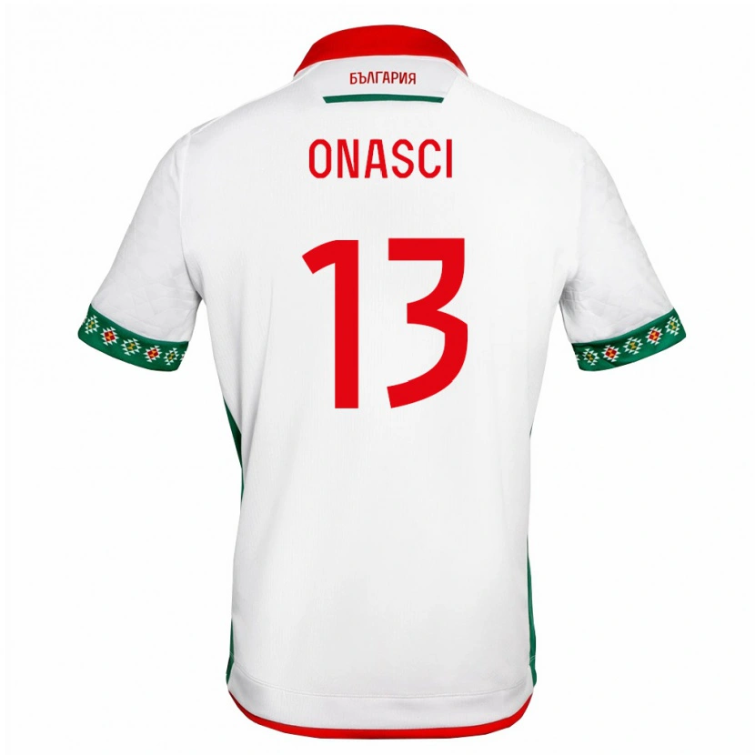 DanxenメンズブルガリアKubrat Onasci#13白 緑 赤ホームシャツ26-28ジャージーユニフォーム