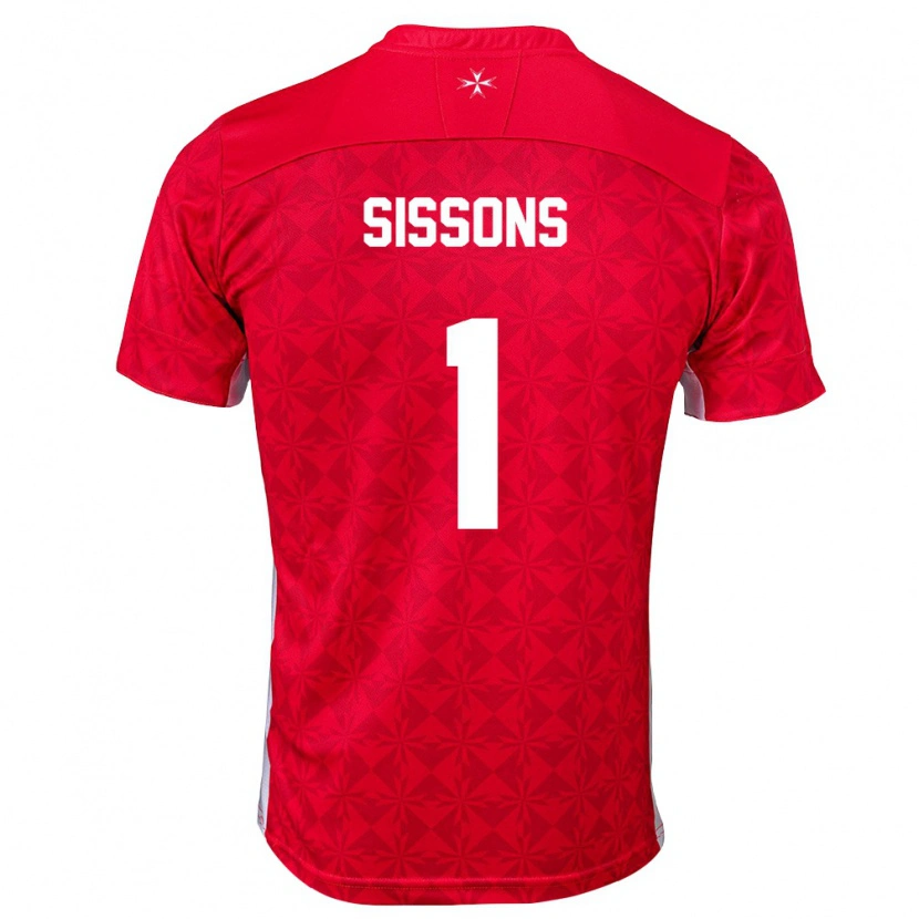 DanxenメンズマルタJames Sissons#1赤 白ホームシャツ26-28ジャージーユニフォーム
