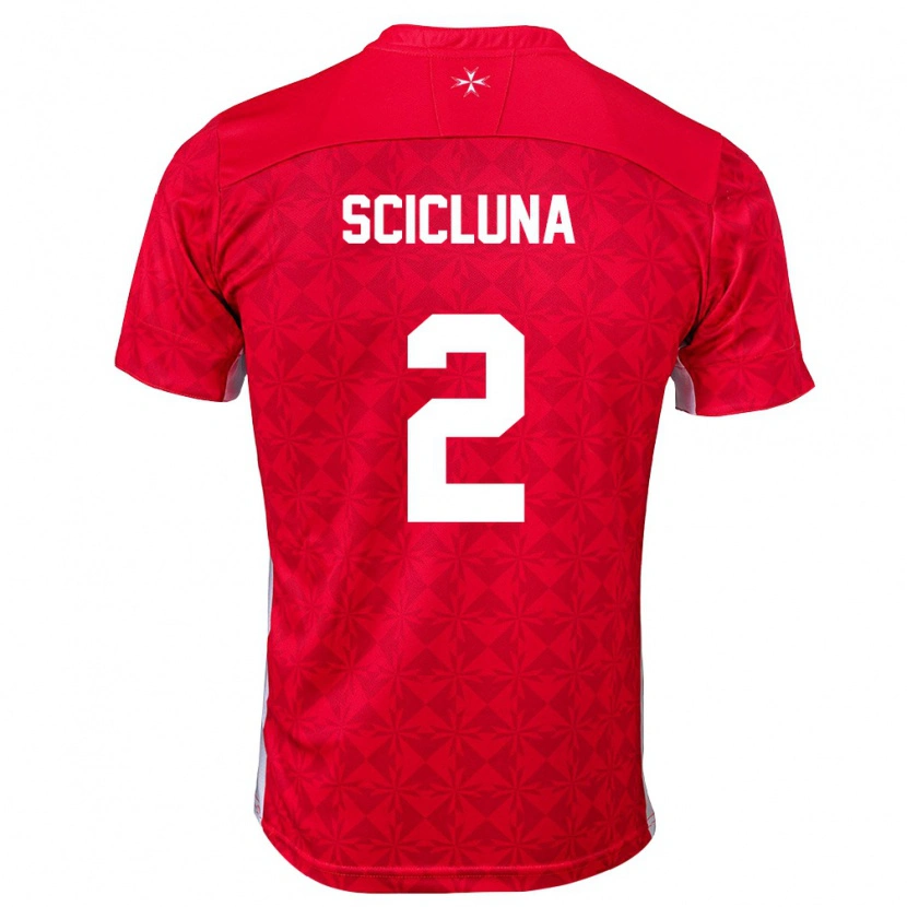 DanxenメンズマルタJulian Scicluna#2赤 白ホームシャツ26-28ジャージーユニフォーム