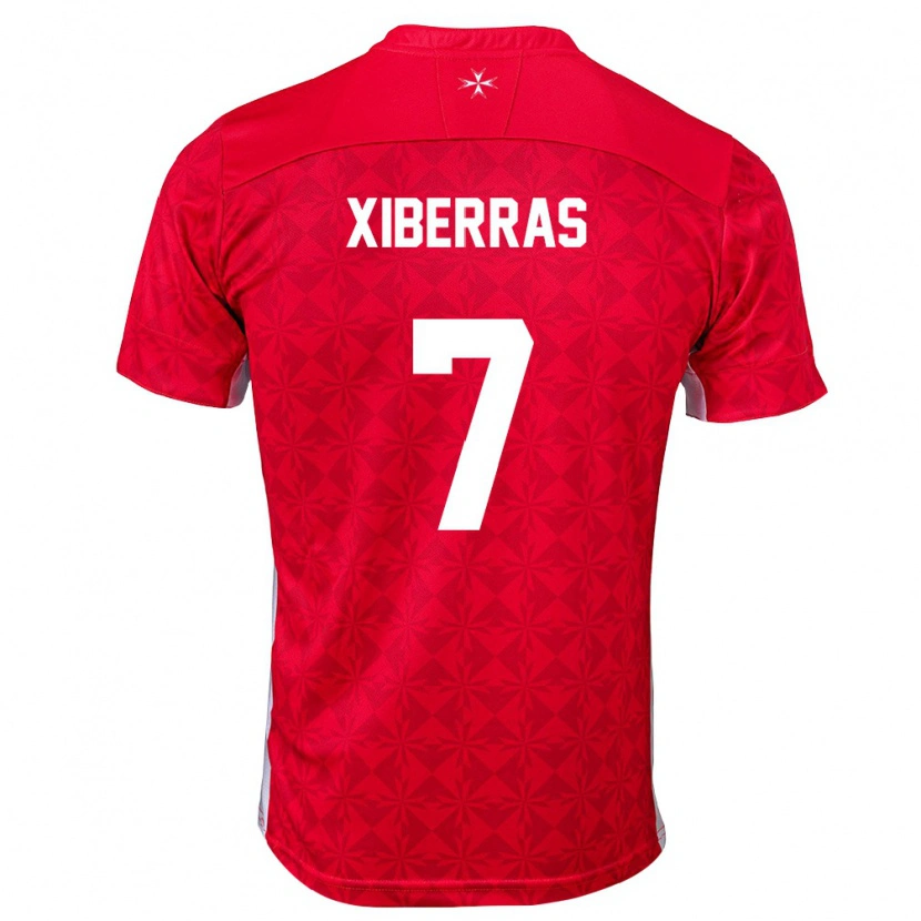 DanxenメンズマルタShaun Xiberras#7赤 白ホームシャツ26-28ジャージーユニフォーム