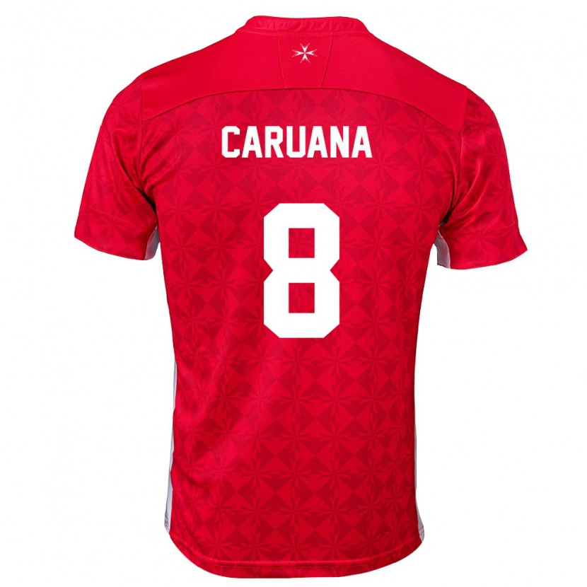 DanxenメンズマルタLucas Caruana#8赤 白ホームシャツ26-28ジャージーユニフォーム