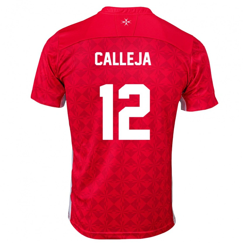 DanxenメンズマルタJaiel Calleja#12赤 白ホームシャツ26-28ジャージーユニフォーム