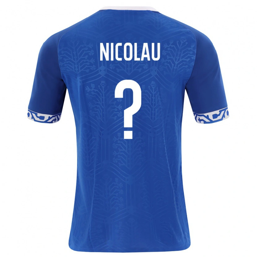 DanxenメンズモルドバAlexandru Nicolau#0ロイヤルブルー 白ホームシャツ26-28ジャージーユニフォーム