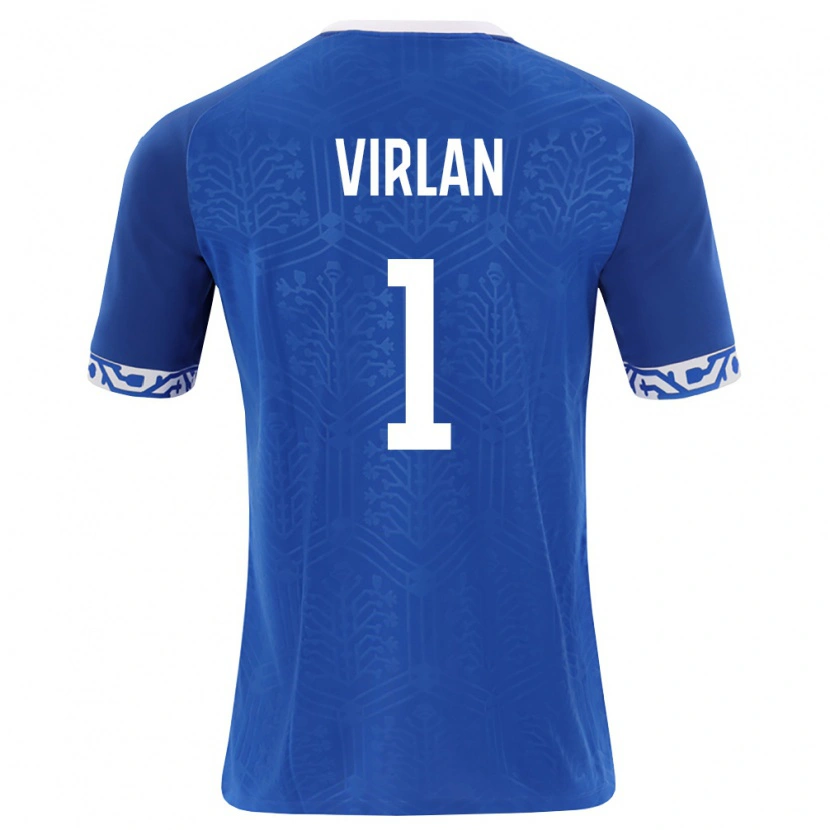 DanxenメンズモルドバDaniel Vîrlan#1ロイヤルブルー 白ホームシャツ26-28ジャージーユニフォーム
