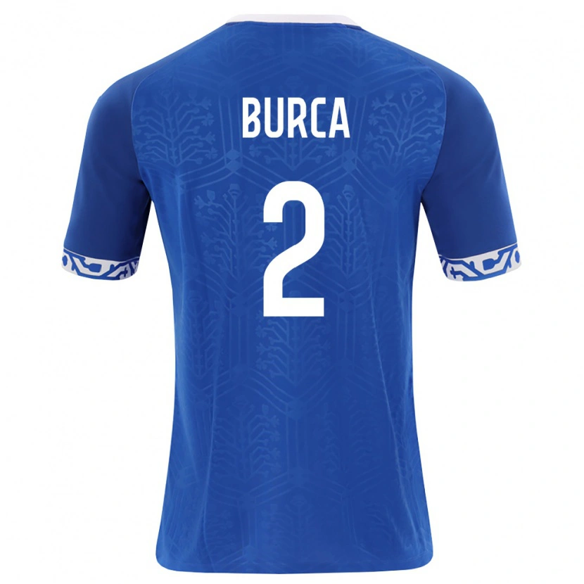 DanxenメンズモルドバVadim Burca#2ロイヤルブルー 白ホームシャツ26-28ジャージーユニフォーム