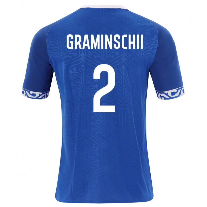 DanxenメンズモルドバIvan Graminschii#2ロイヤルブルー 白ホームシャツ26-28ジャージーユニフォーム